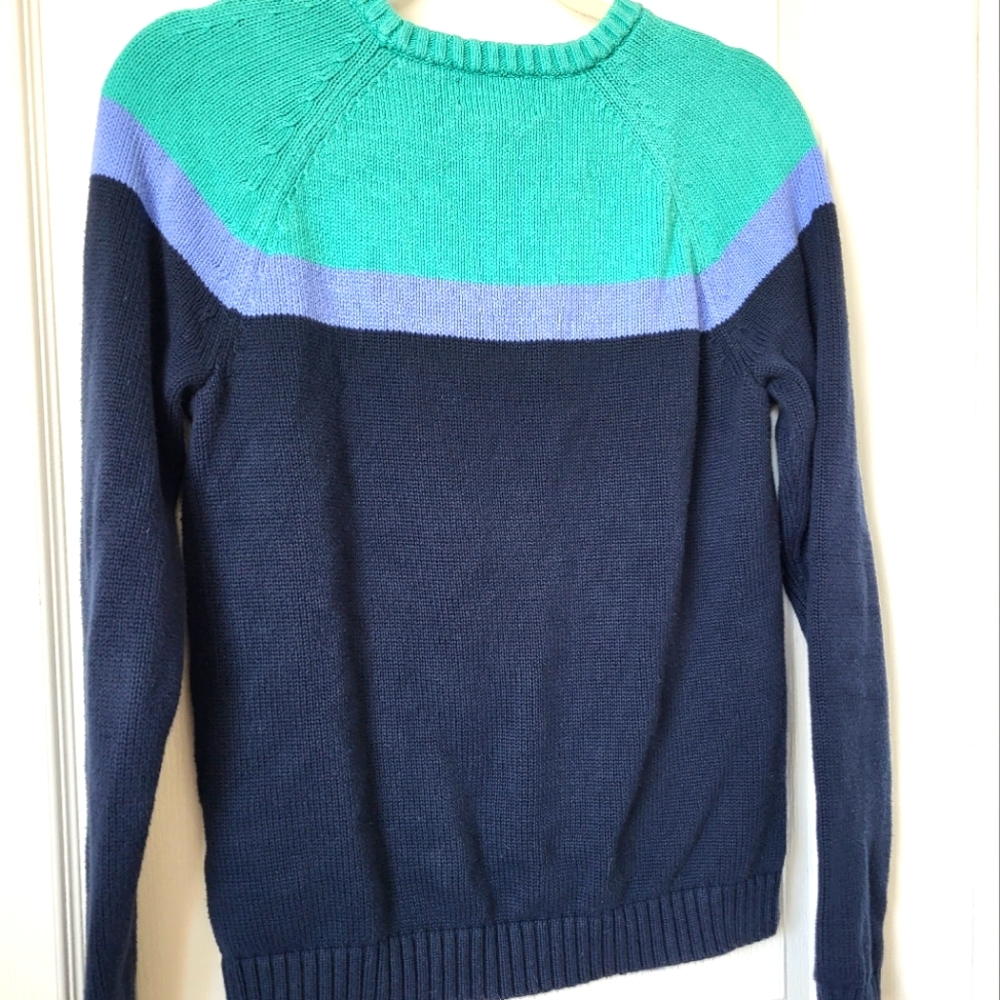 Lands' End Color-block Knit Sweater Medium - Picture 3 of 5